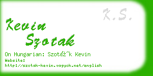 kevin szotak business card